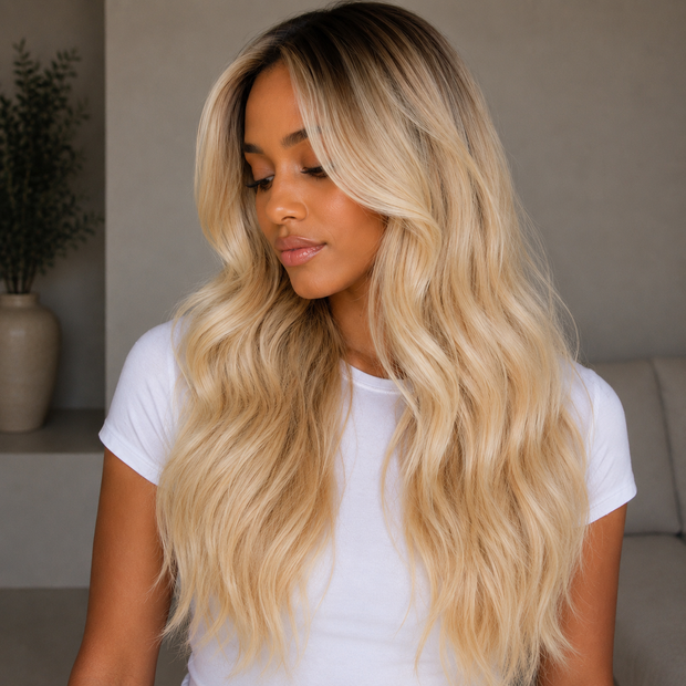 Volume Weft, Walnut Brown, Ash Blonde Rooted